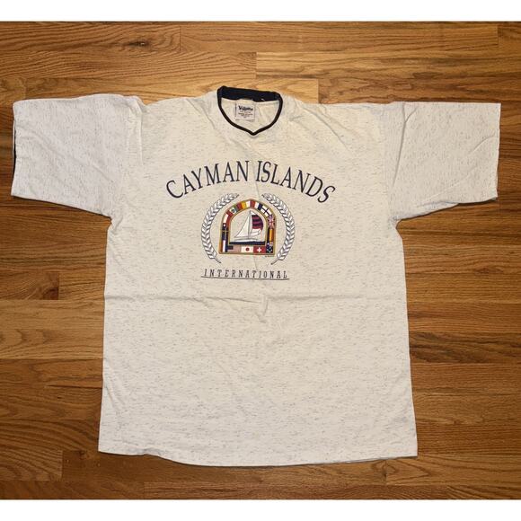 Vintage Single Stitch Cayman Islands International Tee Size XL Sailboat USA - Picture 1 of 10